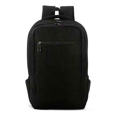 (Black) 15.6inch Men Laptop Canvas Backpack School Business Travel Shoulder Bag Rucksack