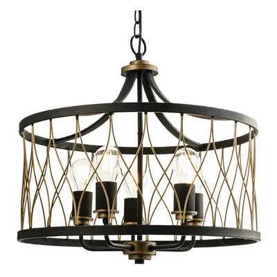 Multi Light Ceiling Pendant Bulb MATT BLACK & BRONZE Vintage Chandelier Lamp