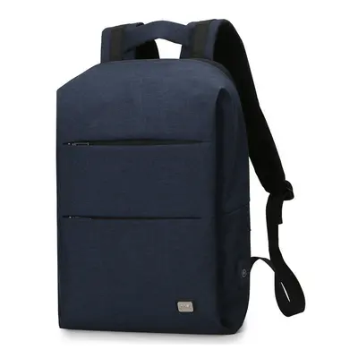 (Blue) 15.6 Inches Laptop Backpack USB Charging Waterproof Traveling Business Bag