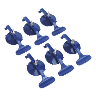 Sealey RE006 Suction Cup Clamp Set Trim Dents Panels Puller Glass Adjustable 6Pc