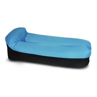 (Blue) Inflatable Lounger Portable Air Beds Sleeping Sofa Couch for Travelling Camping Beach Bac