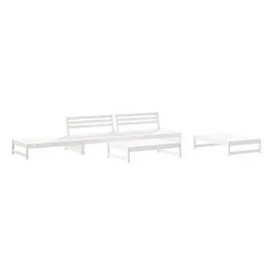 (white) vidaXL Garden Lounge Set Outdoor Modular Sofa Set Piece Solid Wood Pine