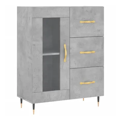 (concrete grey) vidaXL Sideboard Storage Cabinet Cupboard High Gloss White Engineered Wood