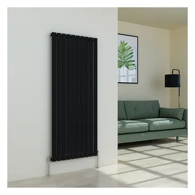 (1600 x 682mm Single, Black) Flat Panel Designer Radiator