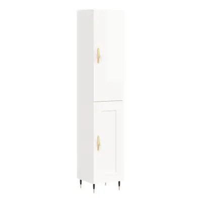 (high gloss white, wood door) vidaXL Highboard Sideboard Tall Storage Cabinet Side Cabinet Engin