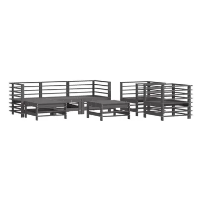 (grey) vidaXL Garden Lounge Set Outdoor Modular Sofa Set Piece Solid Wood Pine