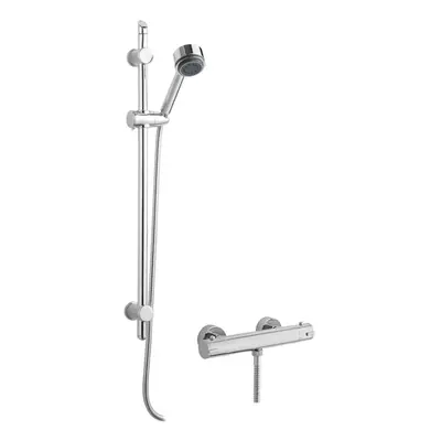 Minimalist Thermostatic Bar Valve with Multi Function Handset Brass Slide Rail Kit Shower Bundle