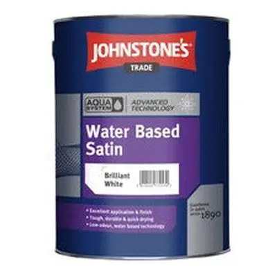 Johnstones Trade Aqua Water Based Satin Brilliant White 2.5L with Avenue touch up brush