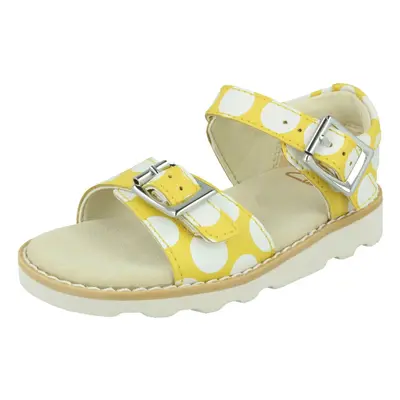 (Yellow, UK 12.5 Child) Girls Clarks Casual Summer Sandals Crown Bloom T - F Fit