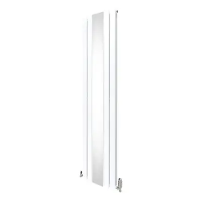 Flat Mirror Radiator & Valves - 1800mm x 425mm - White