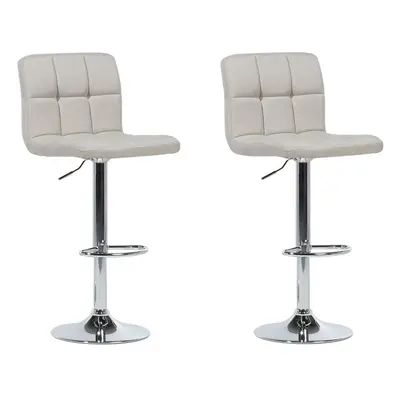 Set of Bar Chairs MARION Swivel Light Beige