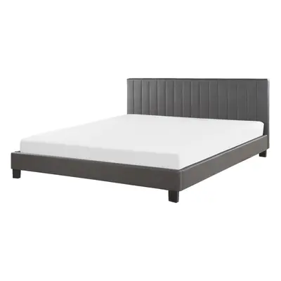 Bed Faux Leather POITIERS x cm (EU Super King) Grey