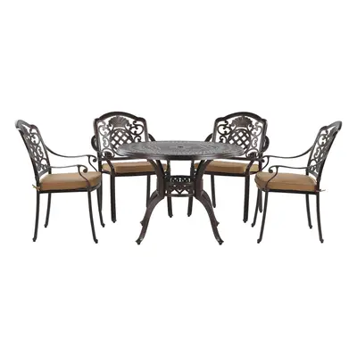 Garden Dining Set SALENTO Metal 102x102x72 cm Dark Brown