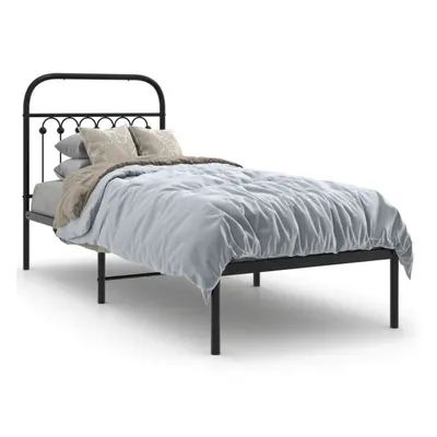 (black, x cm/ with headboard) vidaXL Metal Bed Frame with Headboard and Footboard Bed Base White