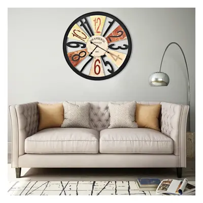 vidaXL Wall Clock Metal 60cm Multicolour Decorative Wall Clock Analog Clock