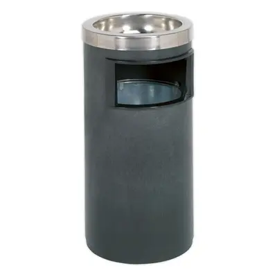 8 Litre Cigarette Ashtray and Litter Bin - Aluminium Lid - Metal Inner Liner