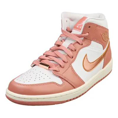 Nike Air Jordan Mid Se Womens Fashion Trainers in Red Stardust Copper - UK