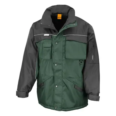 (L, Bottle Green/Black) WORK-GUARD by Result Mens Heavy Duty Coat