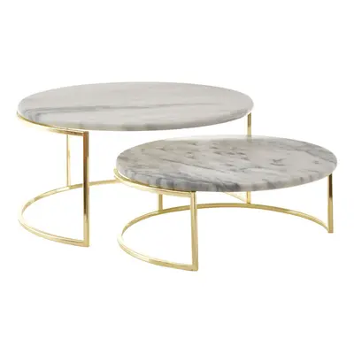 Premier Housewares Set of White Marble Cake Stands