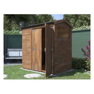 Dunster House Wooden Garden Shed 1.8m x 1.2m Outdoor Storage Building Overlord with Apex Roof an