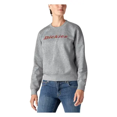 (S, Heather Grey) Dickies Womens/Ladies Wordmark Heavyweight Crew Neck Sweatshirt