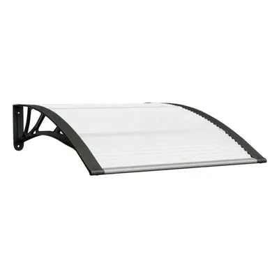 vidaXL Door Canopy Black and Transparent 100x80 cm Polycarbonate Rain Cover