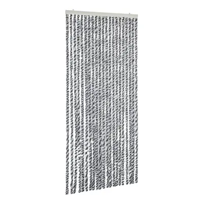 vidaXL Fly Curtain Fly Screen Grey and Black and White 90x200 cm Chenille