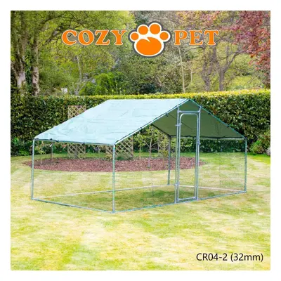 Chicken Run 4m X 2m 32mm Galvanized Steel Frame by Cozy Pet Poultry Rabbit Dog Puppy Model