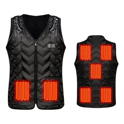 (L, Heating Area) Electric Heating Vest Charging Heating Warm Clothes Temperature Control Smart 