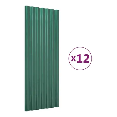 (green, x cm) vidaXL 12/36x Roof Panels Powder-coated Steel Corrugated Multi Colours/Sizes