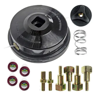 UNIVERSAL Dual Line Manual Feed Head with Bolts + x 15m Refill for Strimmer/Trimmer/Brushcutter