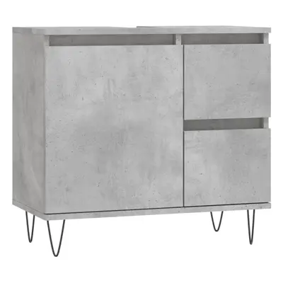 (concrete grey) vidaXL Bathroom Cabinet Vanity Unit Highboard Cupboard White Engineered Wood