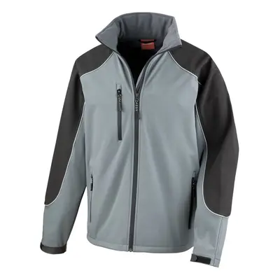 (L, Grey/Black) WORK-GUARD by Result Mens Ice Fell Hooded Soft Shell Jacket