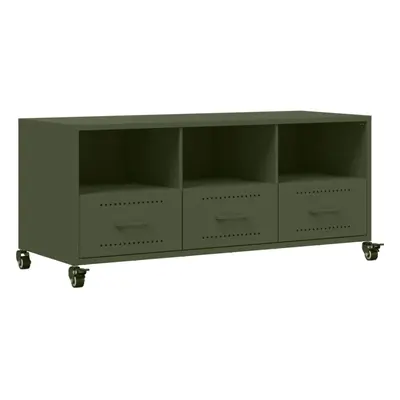 vidaXL TV Cabinet TV Stand TV Unit Media Cabinet Olive Green Cold-rolled Steel