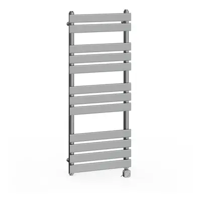 (1200x500mm, Chrome) NRG Pre-Filled Electric Heated Towel Rail Bathroom Radiator Thermostatic Wa