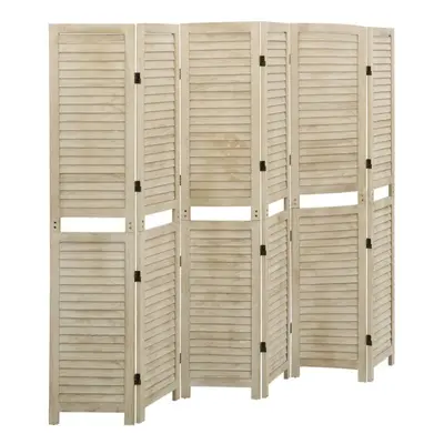 (210 x cm) vidaXL Solid Wood Paulownia 6-Panel Room Divider Room Partition Multi Sizes