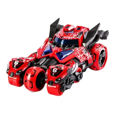 (Red) 1:32 Alloy Launch Chariot Pull Back Diecast Car with Sound Light Model Toy for Children