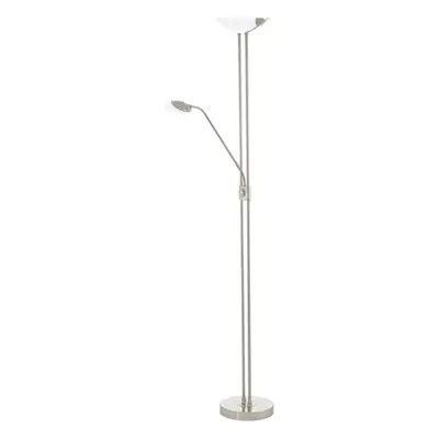 Floor Lamp Light Satin Nickel Shade White Satined Glass Bulb LED 20W 2.5W 2.5W