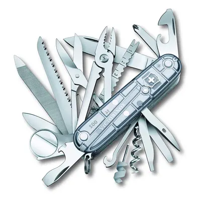 Victorinox Swiss Champ Swiss Army Knife, Medium, Multi Tool, Functions, Blade, Scissors, Silvert