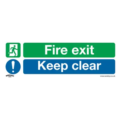 10x FIRE EXIT KEEP CLEAR Health & Safety Sign Self Adhesive x 200mm Sticker