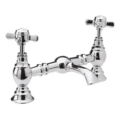 Traditional Crosshead Bridge Tap Hole Mixer - Chrome