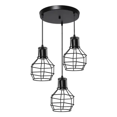 (Type B) Industrial Vintage Metal Cage Fixture Ceiling Pendant Light Hanging Lamp Shade Without 