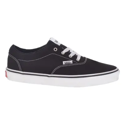 (2, Black/White) Vans Kids Juniors Doheny Canvas Low Top Casual Trainers Shoes - Black/White