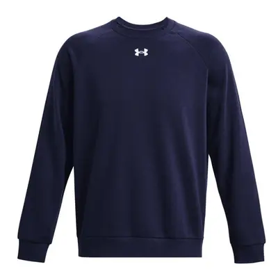 (L, Midnight Navy/White) Under Armour Unisex Adult Rival Fleece Crew Neck Sweatshirt