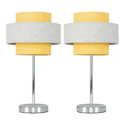 Weaver Pair of Yellow Table Lamp Touch On/Off