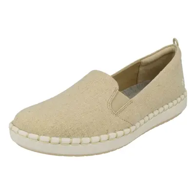 (UK 5, Soft Gold (Gold)) Ladies Cloud Steppers By Clarks Loafer Style Shoes Step Glow Slip - D F