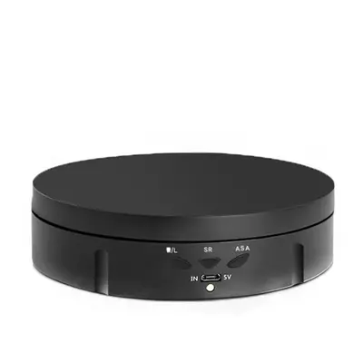 (Black) 146mm Diameter Electric Display Stand Intelligent Remote Control Rotating Table Live Sho