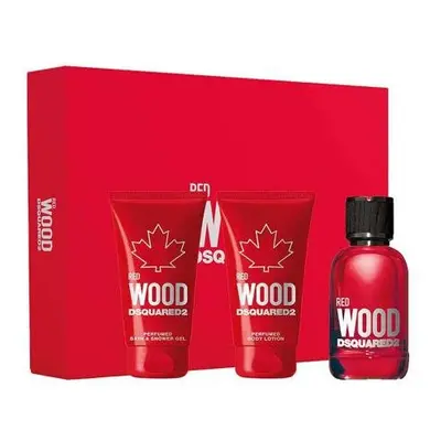 Dsquared2 Red Wood Gift Set 50ml EDT Spray + Shower Gel 50ml + Body Lotion 50ml