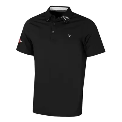 (S, Caviar) Callaway Golf Mens Chev Odyssey Moisture Wicking Recycled Polo Shirt