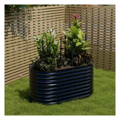 160cm W x 80cm D x 80cm H Oval-Shaped Galvanized Steel Raised Garden Bed